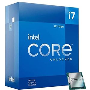 Intel Core i7-12700KF 12e generatie desktop processor (basistakt: 3,6 GHz Turboboost: 5.0GHz, 6 kernen, LGA1700, RAM DDR4 en DDR5 tot 128 GB) BX8071512700KF