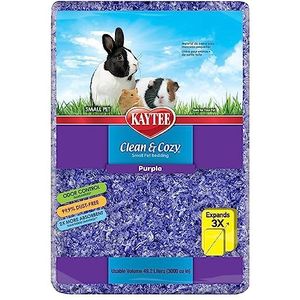 Kaytee Clean & Cozy Super Absorberend Papieren Beddengoed voor Kooien, Hamster, Gerbil, Muizen, Konijn, Cavia, 49,2 liter, Paars