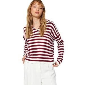 Trendyol FeMan Regular fit Basic Polo Hals Gebreide Trui, Bordeaux, S, Bordeaux, S
