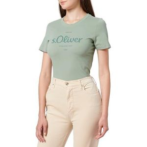 s.Oliver Sales GmbH & Co. KG/s.Oliver T-shirt voor dames met logoprint, T-shirt met logo-print, groen, 32