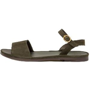 El Naturalista N5693 Tulp platte sandalen voor dames, kaki, 37 EU