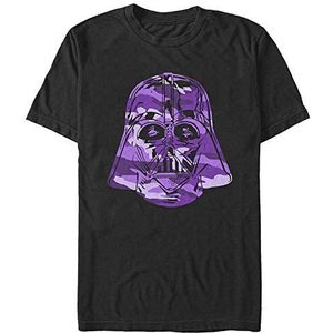 Star Wars Unisex Camo Vader Purple Organic T-shirt met korte mouwen, zwart, M