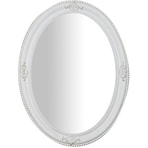Wandspiegel voor badkamer en slaapkamer 66 x 86 x 4 cm | Wandspiegel met haken | spiegel wit