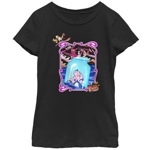 Disney Alice in Bottle T-shirt voor meisjes, zwart, XL