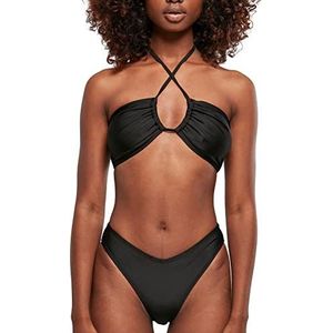 Urban Classics Dames bikini van gerecycled materiaal, tweedelig badpak voor vrouwen, Ladies Recycled Hot V bikini, maten XS - 5XL, zwart, M