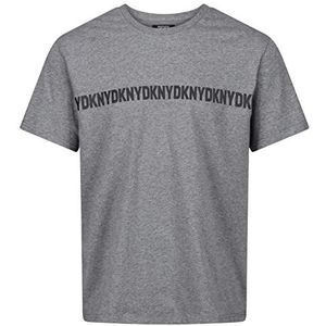 DKNY Heren grijs met borst print branding-100% katoenen T-shirt, klein, Grijs, S