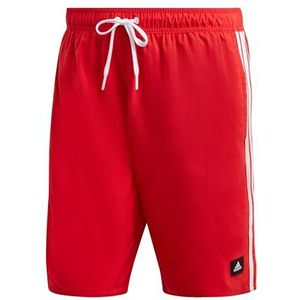 adidas Heren 3-Stripes CLX Swim Shorts, Better Scarlet/White, 3XL