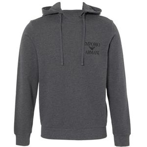 Emporio Armani Heren Sweater Iconic Terry Sweatshirt, zwart gemêleerd grijs, S