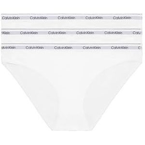 Calvin Klein Dames bikini vorm slip stretch katoen Pack van 3, Wit (wit/wit/wit), L
