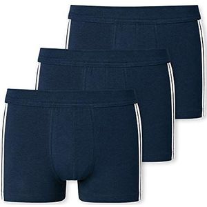 Schiesser Heren 3-pack shorts zachte tailleband en strepen biologisch katoen - 95/5 Organic, Donkerblauw_173816, 4XL