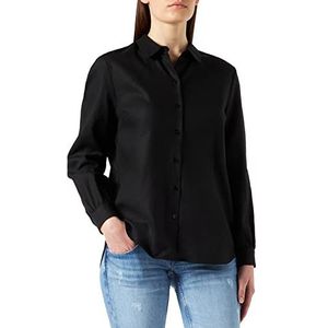 Noa Noa Dames Otn Organic Cotton Voile, shirt met lange mouwen, zwart, 34 NL