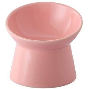 Kleine keramische verhoogde kattenkommen - gekantelde verhoogde kattenvoerbak - anti-braken kattenvoerbak - stressvrije ondiepe kattenbak - 4,7 inch schattige kittenkommen - magnetron- en