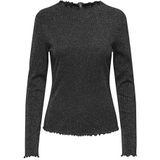 Only - Onlemma Life Ls Glitter Top - Zwart - T-shirt - Dames