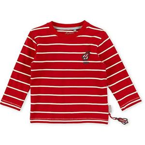 Sigikid Mini shirt met lange mouwen voor jongens van biologisch katoen, rood-wit/geringeld, 128