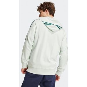 adidas Essentials French Terry 3-Stripes Full-Zip Hoody, Linen Green F22, M voor Heren