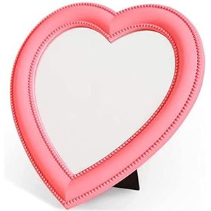 Xyconcep 10,6 inch hartvorm make-up spiegel, slaapkamer kaptafel decoratie (roze, 25 cm breedte)