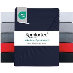 Komfortec Hoeslaken 160x200 cm - 30cm Matrashoogte - Rondom Elastiek - Marineblauw