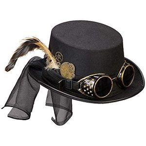 WIDMANN „Steampunk hoge hoed met bril en uurwerkdecoratie” -