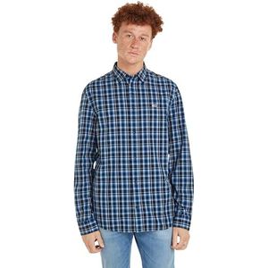 Tommy Jeans Heren TJM Reg Essential Check Shirt Casual, Dark Night Navy Check, XXS