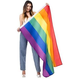 Smiffys 56420 Pride Regenboogvlag, uniseks, volwassenen, meerkleurig, eenheidsmaat