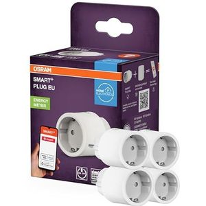 OSRAM SMART+ ZIGBEE EU-stopcontact in het wit, intelligent stopcontact met energiebeheer en ZigBee-technologie voor de integratie van elektrische apparaten in het smart home-systeem,4-Pack
