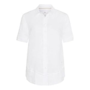 BRAX Dames Style Vel korte mouwen linnen blouse, wit, 40