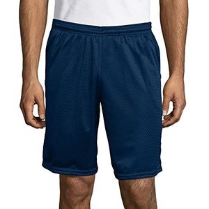 Hanes Sport Heren Mesh Pocket Shorts, Heren Performance Gear Shorts, Heren Atletische Shorts, 9"" Binnenbeenlengte, marineblauw, M