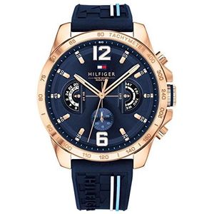 Tommy Hilfiger 1791474 Kwartshorloge met meerdere wijzerplaat, met siliconen armband