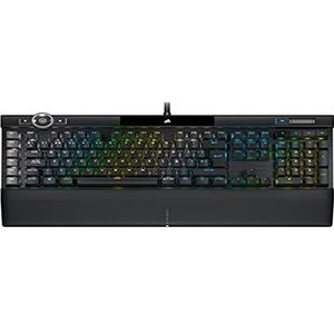 Corsair - K100 RGB - Gaming-Toetsenbord - Zwart - CORSAIR OPX RGB-schakelaars, Afneembare Polssteun van Kunstleer