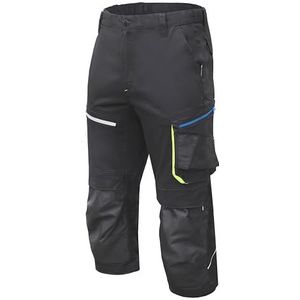 Högert Technik - Reetz elastische 3/4 veiligheidsbroek zwart L (52) | keperstof | shorts met zakken | korte werkbroek voor heren | werkshorts voor mannen | EN ISO 13688, grijs, L