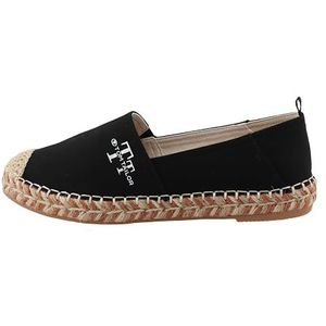 Tom Tailor Dames 7490250003 platte slipper, zwart, 37 EU, zwart, 37 EU