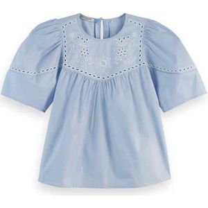 Scotch & Soda - Blouse - Wit - Regular Fit - Ajourwerk