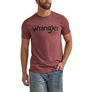 Wrangler Heren Western Crew Neck T-shirt met korte mouwen, Bordeaux Heather, M