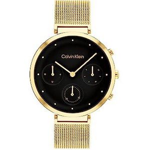 Calvin Klein analoog multifunctioneel kwartshorloge voor dames met goudkleurige roestvrijstalen armband - 25200287