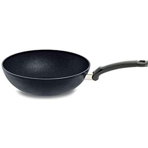 Fissler Adamant/aluminium wok, Aziatische pan (Ø 28 cm) gecoat, anti-aanbaklaag, hoge rand, krasbestendig, alle warmtebronnen - inductie