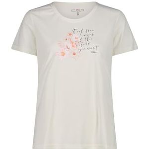 CMP T-shirt voor dames, gebroken wit-bitter, 36 NL