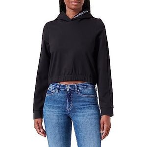 Calvin Klein Jeans Dames Milano Hoodie L/S gebreide tops, Zwart, XL