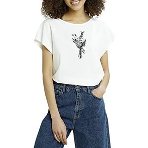 Peopletree T-shirt voor dames, biologisch boeket print, eco-wit, 14
