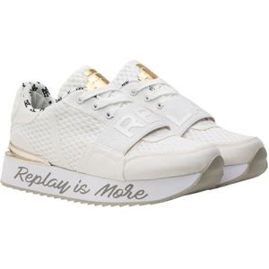 REPLAY Dames Penny Strap Sneaker, 061 Wit, 1 UK, 061 Wit, 1 UK