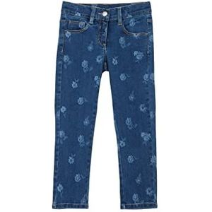 s.Oliver Mit Allover Jeans voor meisjes met all-over print, normale pasvorm, Blauw, 92 slank