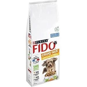 FIDO CROQ' MIX Droogvoer voor volwassen honden, kip, groenten, 12 kg zak