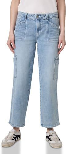 Street One - Studio - Cargo Jeans - Blauw - Mid Waist, Straight Legs, Katoenmix met Stretch