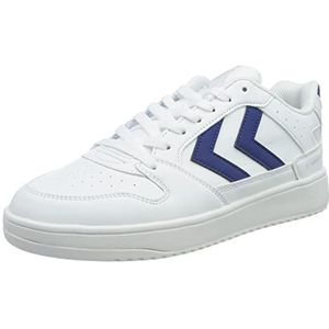 hummel Unisex ST. Power Play CL Sneaker, wit/blauw, 36 EU, witblauw., 36 EU