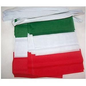 Italië 6 meter BUNTING Vlag 20 vlaggen 9'' x 6'' - Italiaanse STRING vlaggen 15 x 21 cm - AZ FLAG