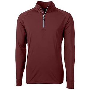 Cutter & Buck Heren Adapt Eco Knit Stretch Gerecycled Lange Mouwen Quarter Zip Pullover Shirt, Bordeaux, XXXL