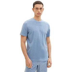 TOM TAILOR Uomini T-shirt 1035637, 12364 - Greyish Mid Blue, L