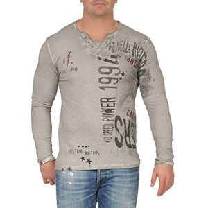 KEY LARGO Heren Speed Button T-shirt, Zilver (1107), XXL