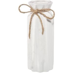 Witte keramische vaas-bloem vaas gedroogde bloemenvaas voor moderne woondecoratie, geschikt voor foyer woonkamer open haard slaapkamer keuken, fatsoenlijk cadeau, 7"" H