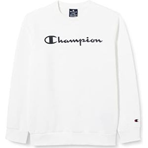 Champion Legacy- Classic Logo Crewneck Pullover voor jongens, wit, 8 Jaar
