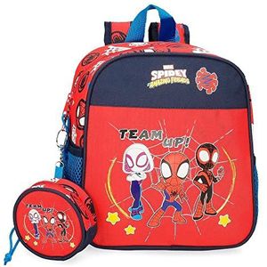 Marvel Spidey and Friends kleuterrugzak, aanpasbaar, rood, 21 x 25 x 10 cm, polyester, 5,25 l, Rood, Eén maat, Verstelbare rugzak voor kleuterschool